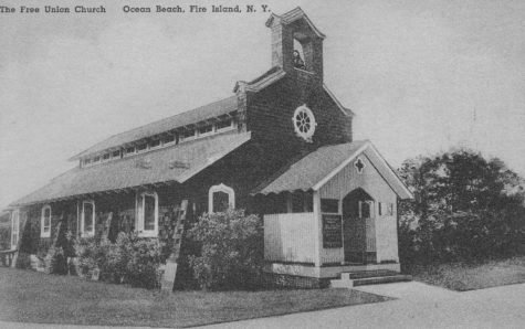 Vintage postcard of the Free Union Church (Courtesy Free Union Church of Ocean Beach, Fire Island)