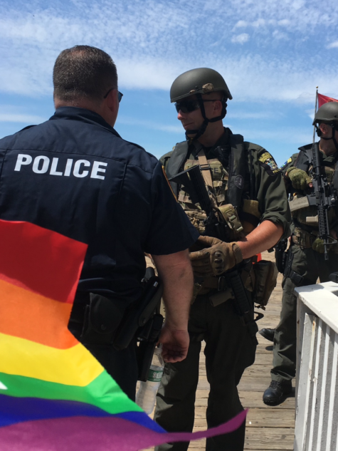 A letter described as “an indirect threat” by Sayville Ferry Service Proprietor Kenneth Stein added a sober tone to the Pride Parade at Cherry Grove on June 16, 2018, with heavy law enforcement detail being noticeable to Grove residents and visitors alike.
