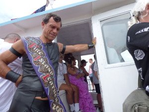 Mr. Fire Island Leather 2013 taking a break.