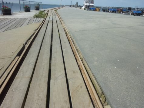 Yes Point O’Woods has train tracks. The demure rail-line once moved luggage across the community. Today it is only operated for ceremonial purposes.