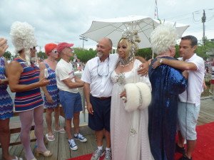 The Stein family of Saville Ferry Service with Demi Tasse, reigning Homecoming Queen and Panzi at close of the ceremony.