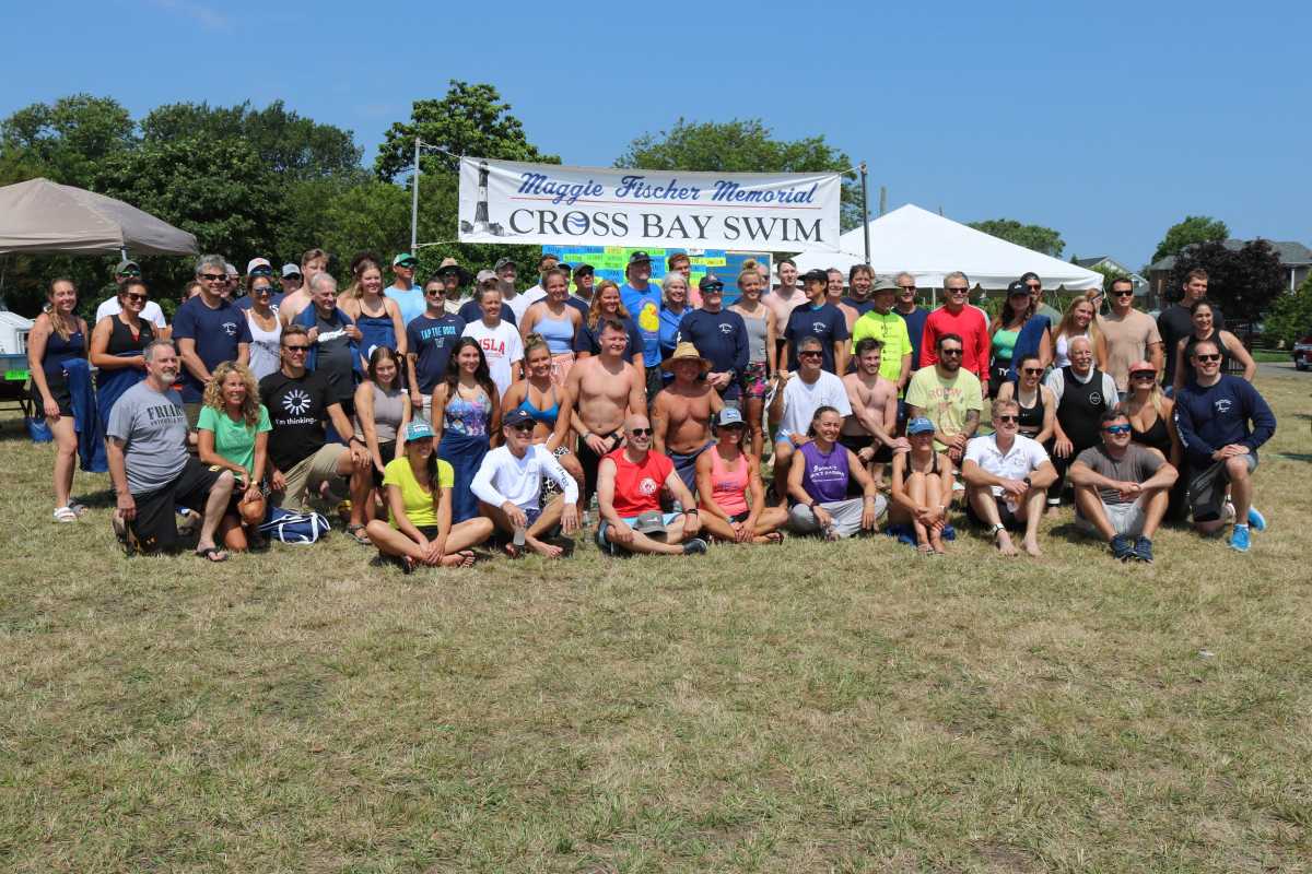 aggie Fischer Memorial Cross Bay Swim Friday, July 31 (7 a.m.) Since 1927, the Cross Bay Swim has been the signature athletic event on the Great South Bay, drawing swimmers from across the country to a 5.6- mile course from the Fire Island Lighthouse to Brightwaters. The endurance event starts at 7 a.m., when swimmers begin their journey across the Great South Bay and arrive at Gilbert Park in Brightwaters between 10 and 11 a.m. Cheer on the swimmers as they cross the finish line, or catch the action virtually as @maggies_swim posts in real time on Instagram!