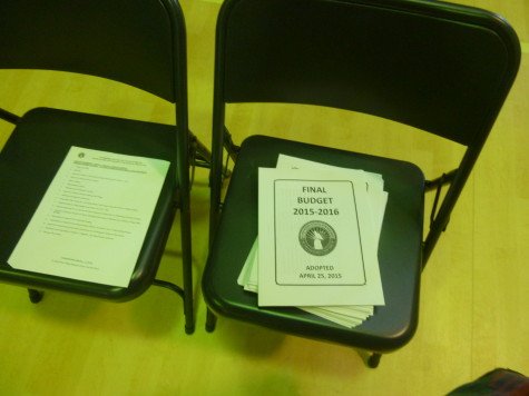 Printed handouts made available for the April 25 Board Meeting & Budget Hearing.