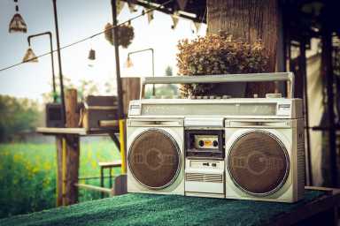 Retro old radio tape cassette player