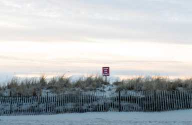 Sand Dunes sign at Smith Point County Park