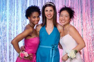 Girls with queen at prom