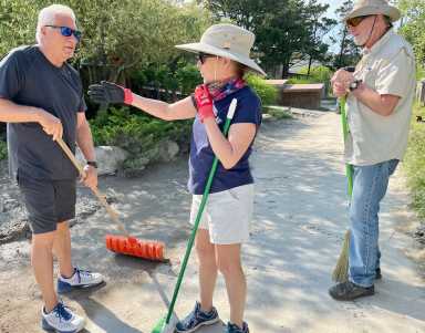 Gary l., Adrianne W. and Bicycle Bill at street cleaning