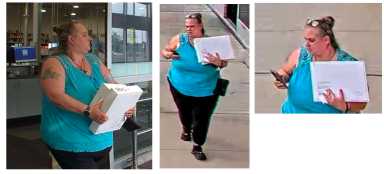 Suffolk County Police Crime Stoppers and Financial Crimes Unit detectives are seeking the public’s help to identify and locate an alleged identity thief operating in the Bay Shore area. The woman pictured is suspected of using the identity of a Bay Shore resident to open a credit card account at at Best Buy, located at 1851 Sunrise Highway, on August 5, then using the bogus account to purchase an Apple MacBook Pro and Apple AirPods – merchandise valued at approximately $2500. 