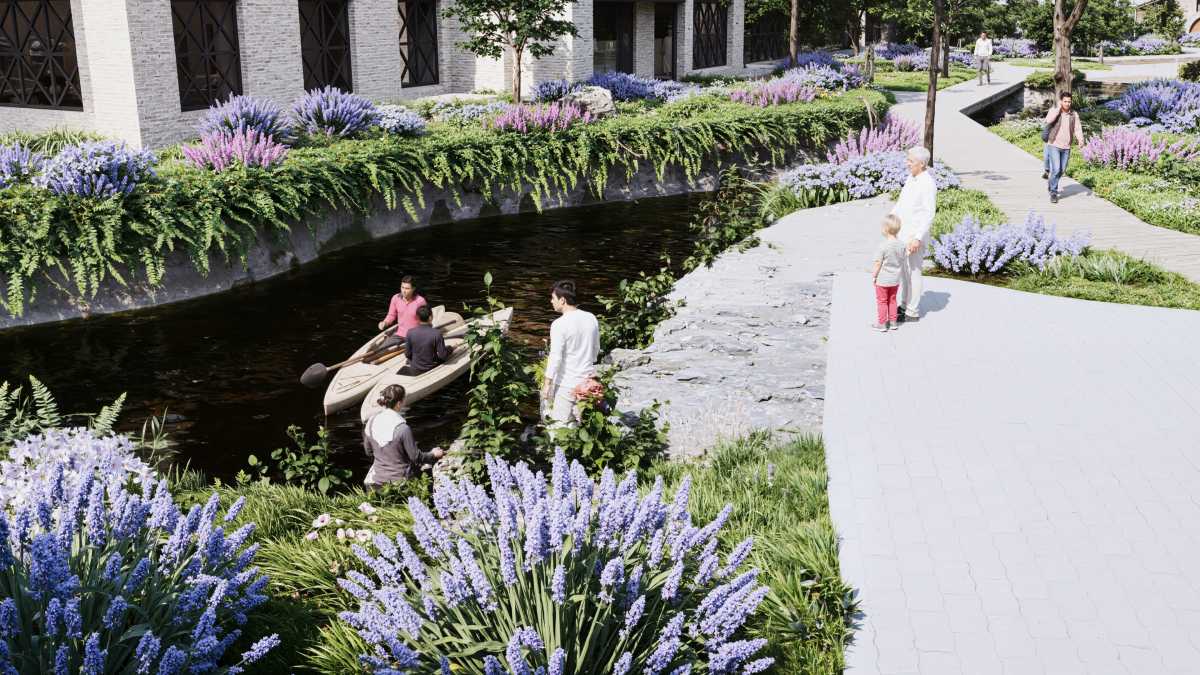 The quiet waters, hidden under the small bridge by the Blue Point Brewery, barely elicit a glance. But if you peek over, under Patchogue Village's West Main Street to the south side of Montauk Highway, a fish or two might be lumbering near the surface before swimming.