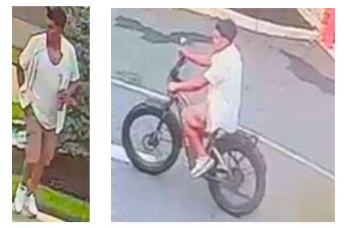 Suffolk County Police Seventh Precinct Crime Section officers and Suffolk County Crime Stoppers are seeking the public’s help to identify and locate the man who stole an e-bike from in front of a Shirley business in July.