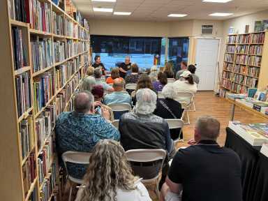 John Collins at Tiny Raccoon Books, Sayville