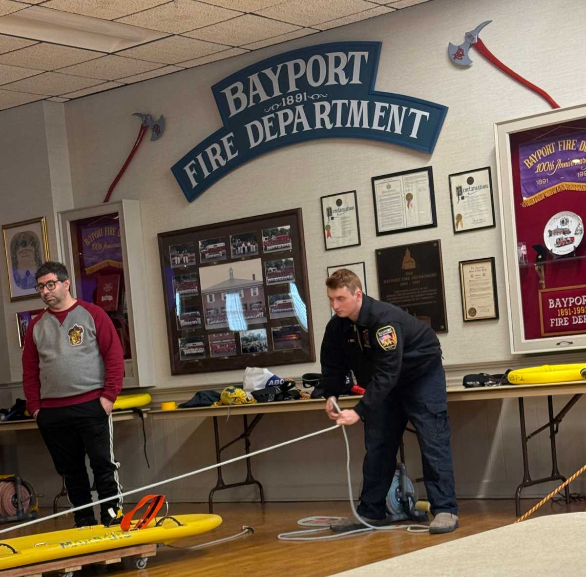 Bayport Fire Department Hosts Practice Drills Because “No Ice is Safe Ice”