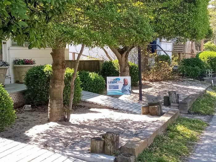 A contentious local election season peaked between May 25 and May 29, when campaign lawn signs began disappearing from the private properties of candidate supporters on Ocean Breeze Walk, Evergreen Walk, and Ocean Road between 1:10 and 3:30 p.m. A total of 10 properties were affected. 15 signs supporting mayoral candidate Ian Levine and one supporting Mayor Mallott and his trustee running mates. The crime included repeat offenses, as several replacement signs were also stolen from the listed properties.
