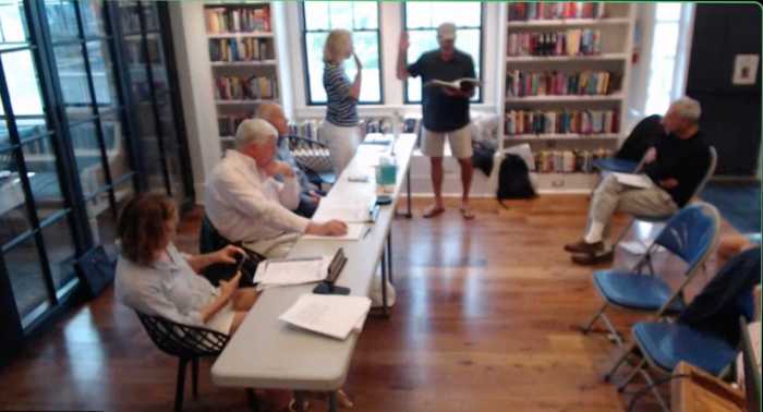 Outgoing Saltaire Mayor Hugh O’Brien was praised for his long service to the village in his final meeting as mayor on Aug. 22. O’Brien lost his bid for reelection on Aug. 14 to Trustee Susan Skerritt. She received 292 votes to O’Brien’s 80. She began her term as mayor on Labor Day, Sept. 7.